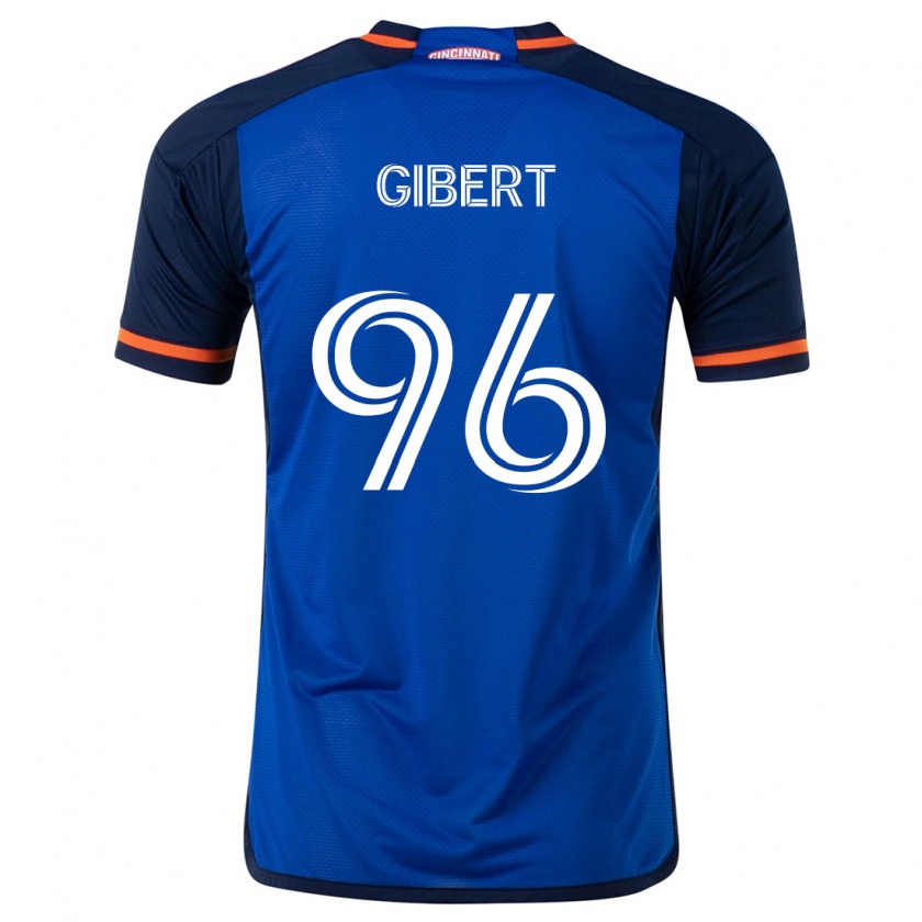 Kandiny Homme Maillot Gaël Gibert #96 Bleu Blanc Tenues Domicile 2024/25 T-Shirt