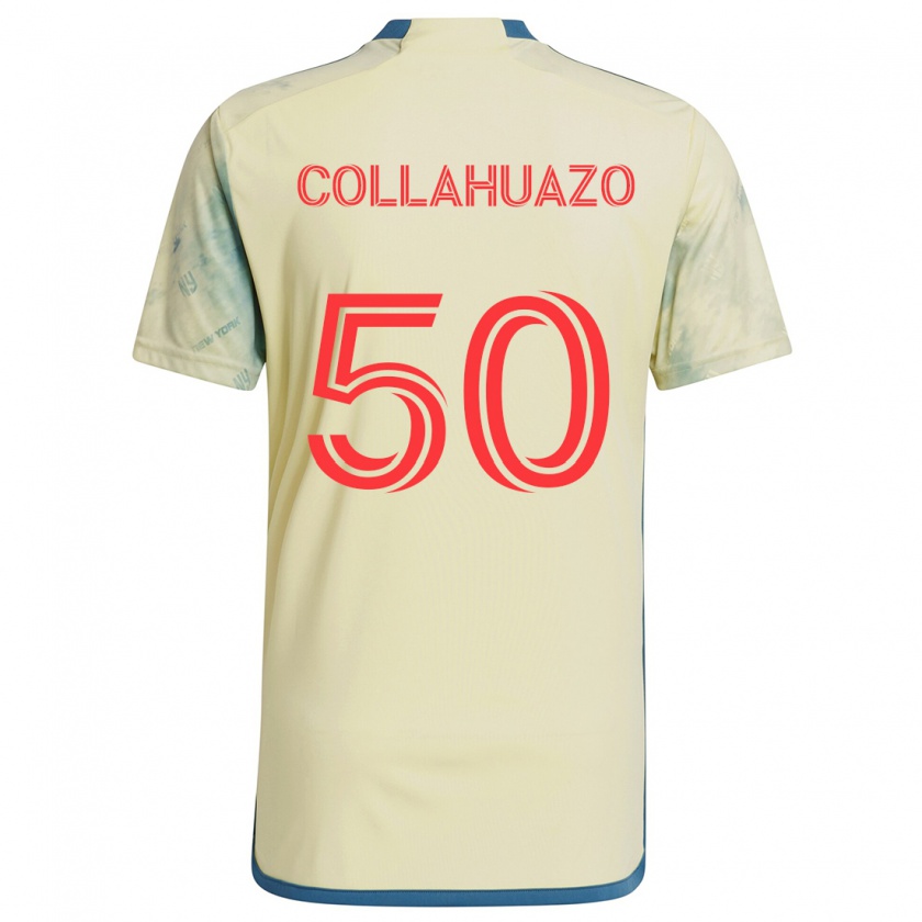 Kandiny Homme Maillot Jair Collahuazo #50 Jaune Rouge Bleu Tenues Domicile 2024/25 T-Shirt