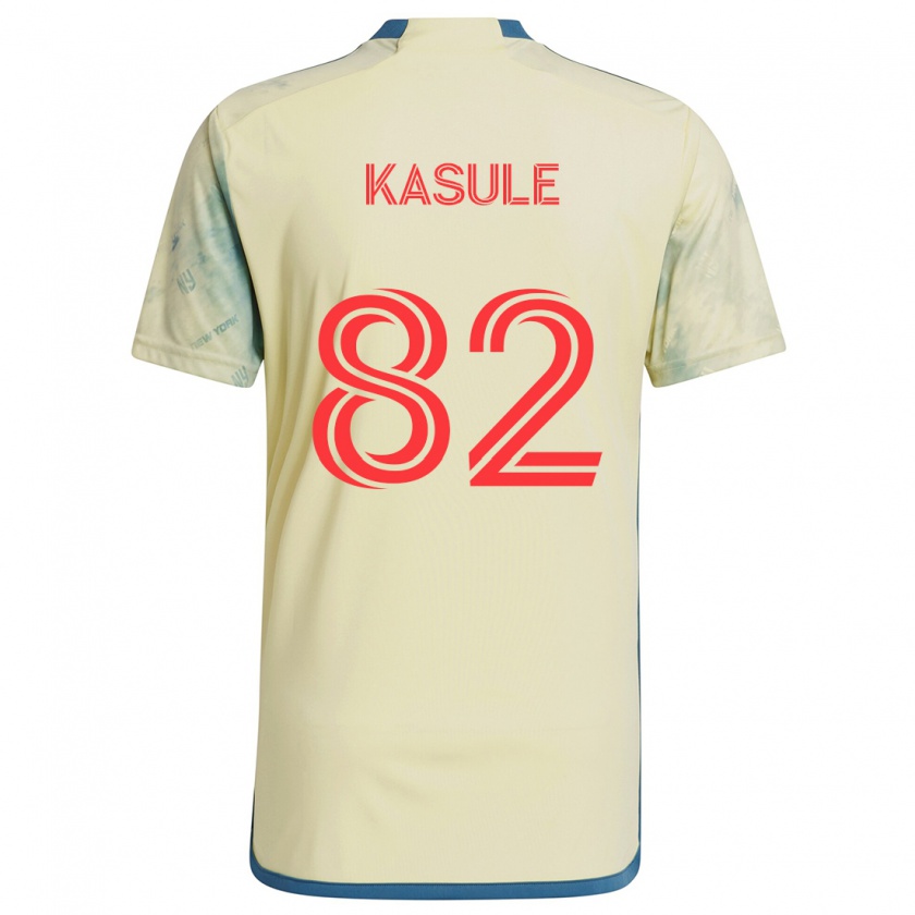 Kandiny Homme Maillot Ibrahim Kasule #82 Jaune Rouge Bleu Tenues Domicile 2024/25 T-Shirt