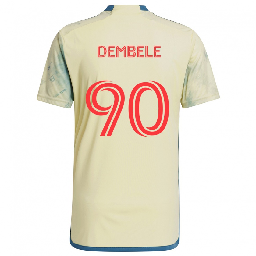 Kandiny Homme Maillot Malick Dembele #90 Jaune Rouge Bleu Tenues Domicile 2024/25 T-Shirt