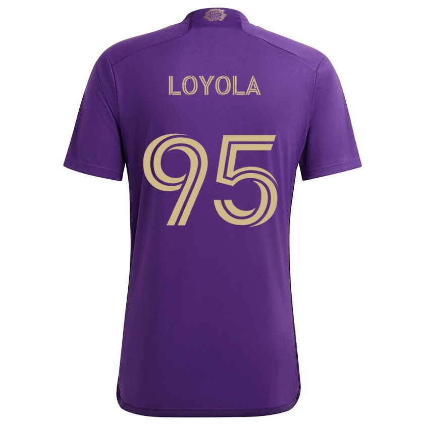 Kandiny Homme Maillot Favian Loyola #95 Violet Jaune Tenues Domicile 2024/25 T-Shirt