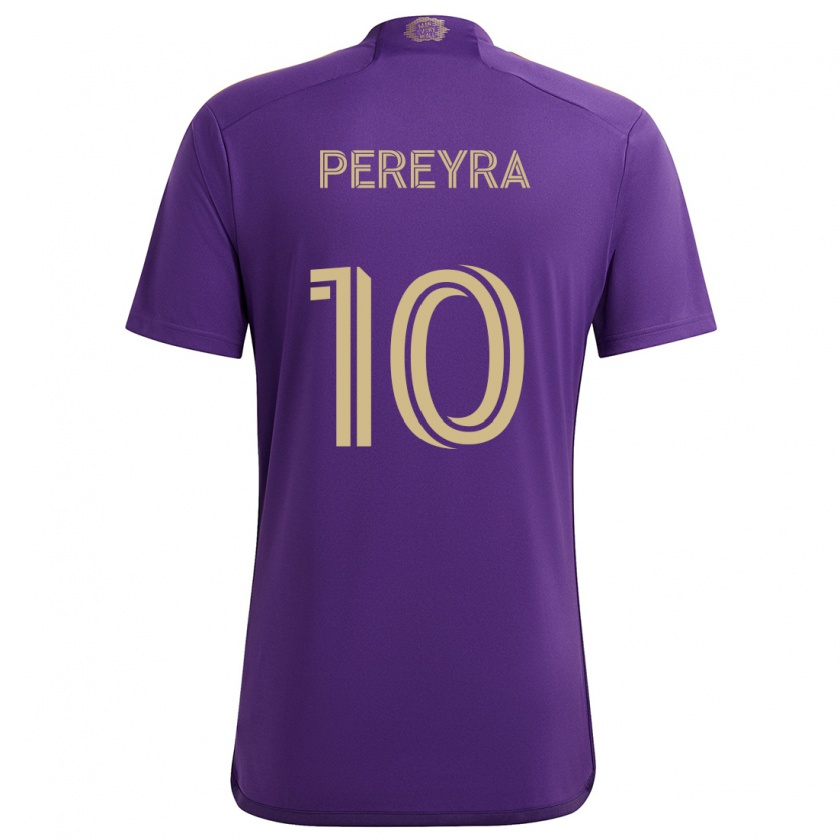 Kandiny Homme Maillot Mauricio Pereyra #10 Violet Jaune Tenues Domicile 2024/25 T-Shirt