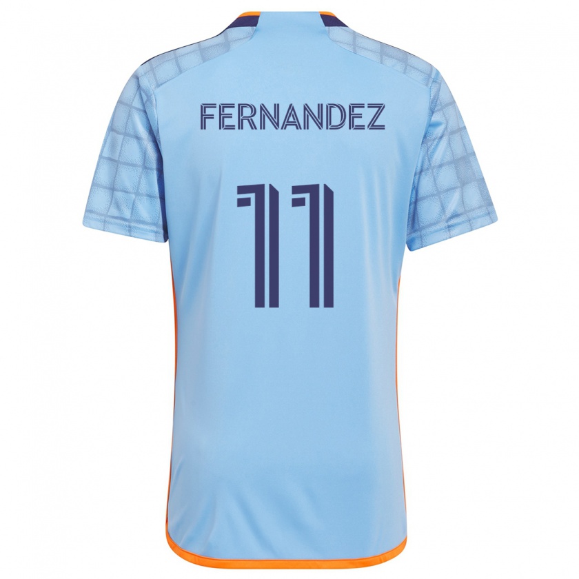 Kandiny Homme Maillot Julián Fernández #11 Bleu Orange Tenues Domicile 2024/25 T-Shirt