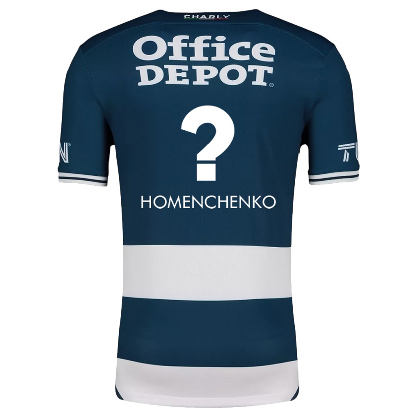 Kandiny Homme Maillot Santiago Homenchenko #0 Bleu Blanc Tenues Domicile 2024/25 T-Shirt