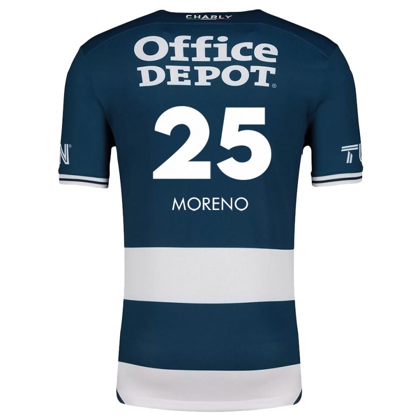 Kandiny Homme Maillot Carlos Moreno #25 Bleu Blanc Tenues Domicile 2024/25 T-Shirt