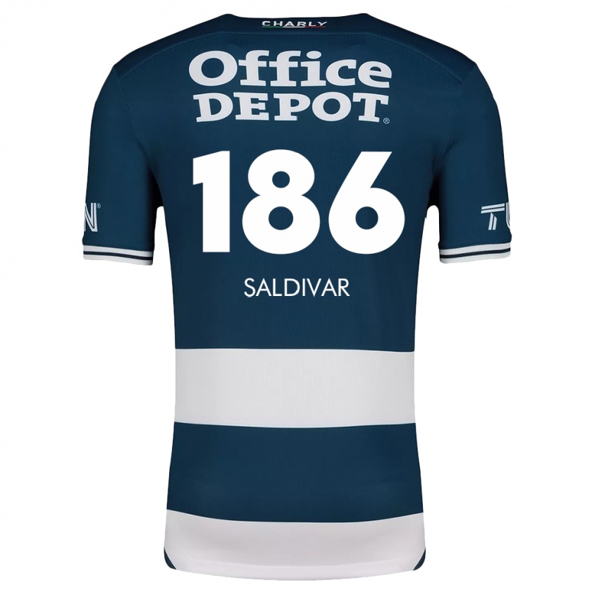 Kandiny Homme Maillot José Saldívar #186 Bleu Blanc Tenues Domicile 2024/25 T-Shirt