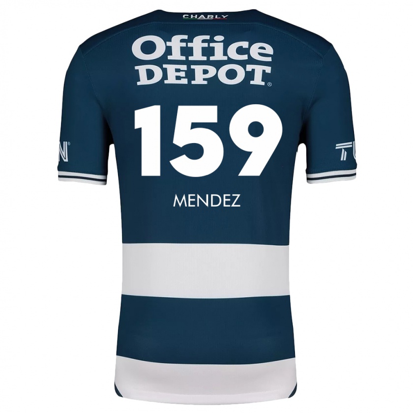 Kandiny Homme Maillot Daniel Méndez #159 Bleu Blanc Tenues Domicile 2024/25 T-Shirt