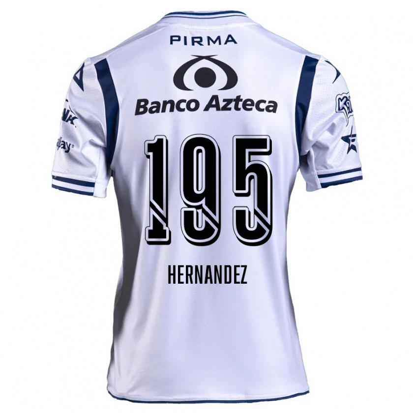 Kandiny Homme Maillot Daniel Hernández #195 Blanc Bleu Marine Tenues Domicile 2024/25 T-Shirt