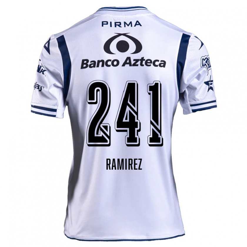 Kandiny Homme Maillot Eduardo Ramírez #241 Blanc Bleu Marine Tenues Domicile 2024/25 T-Shirt