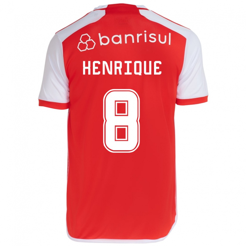 Kandiny Homme Maillot Bruno Henrique #8 Rouge Blanc Tenues Domicile 2024/25 T-Shirt