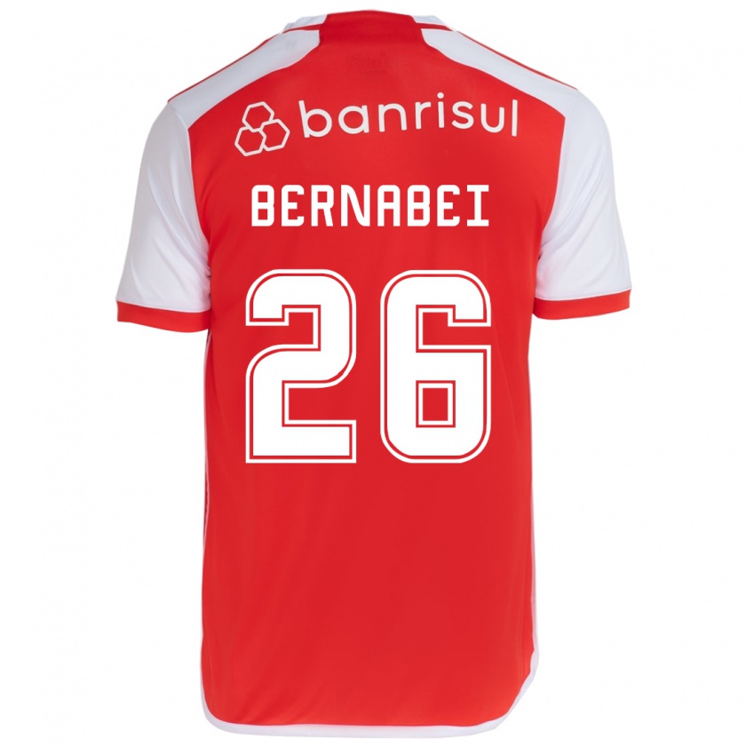 Kandiny Homme Maillot Alexandro Bernabéi #26 Rouge Blanc Tenues Domicile 2024/25 T-Shirt