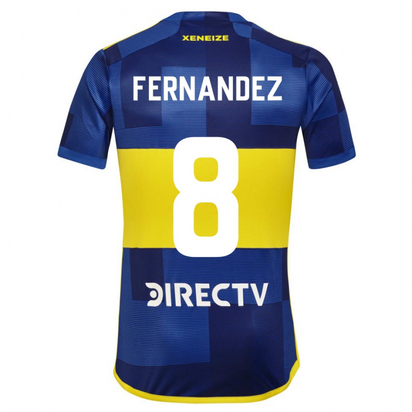 Kandiny Homme Maillot Pol Fernández #8 Bleu Jaune Tenues Domicile 2024/25 T-Shirt