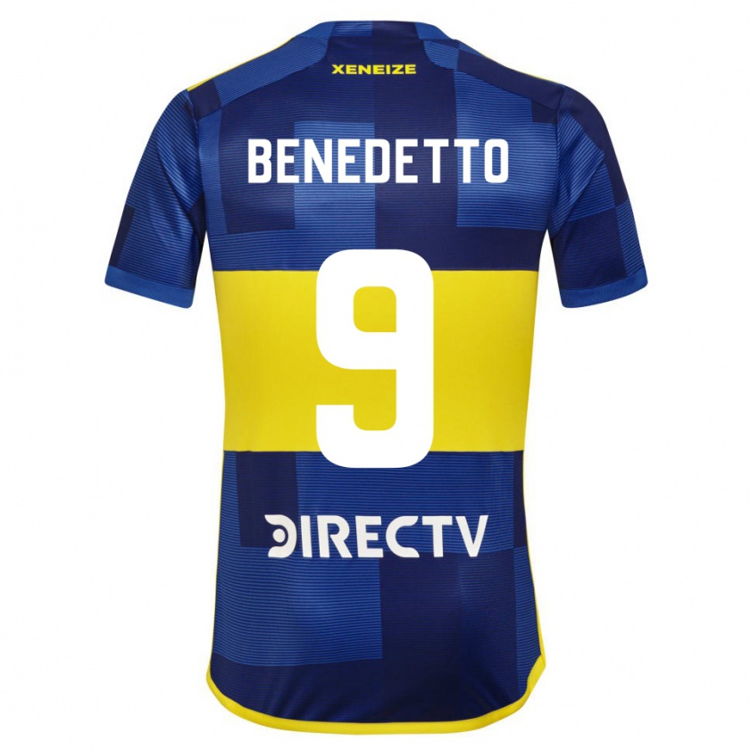 Kandiny Homme Maillot Darío Benedetto #9 Bleu Jaune Tenues Domicile 2024/25 T-Shirt