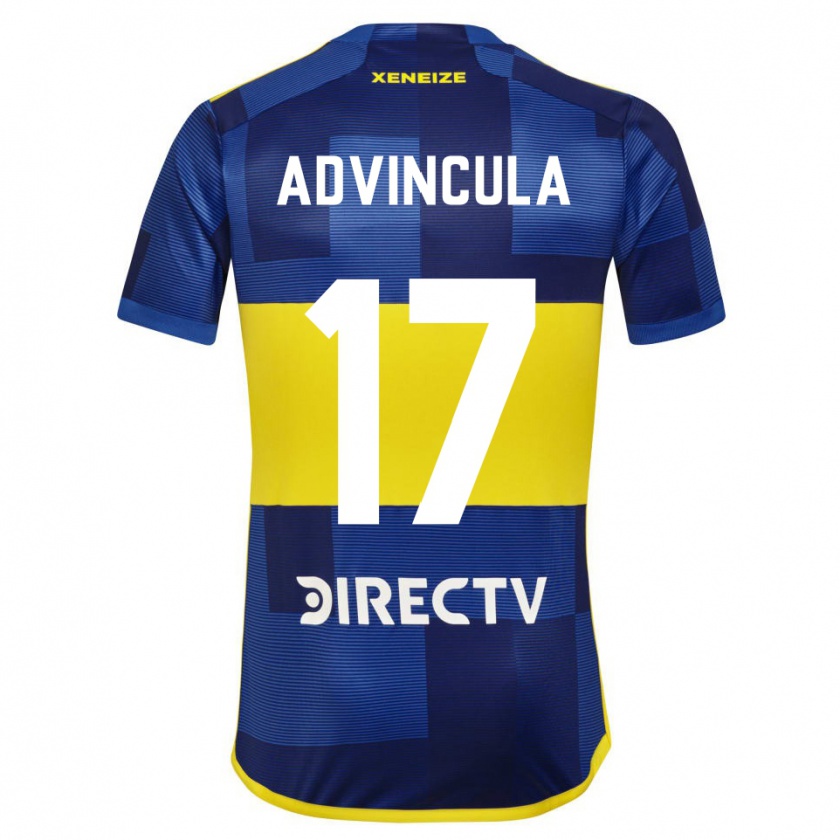 Kandiny Homme Maillot Luis Advíncula #17 Bleu Jaune Tenues Domicile 2024/25 T-Shirt