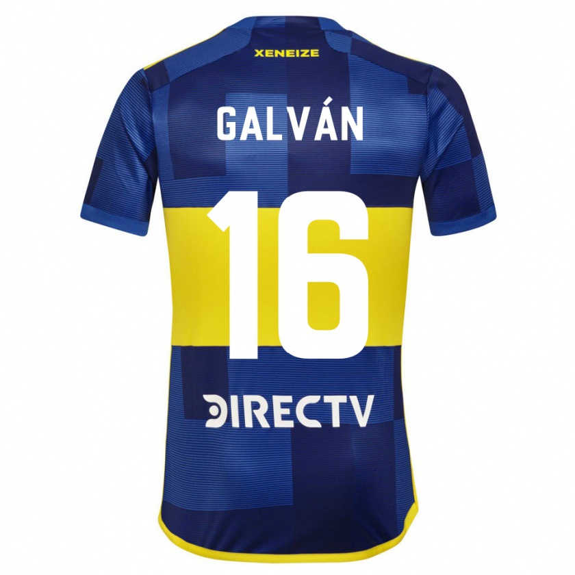 Kandiny Homme Maillot Lucas Galván #16 Bleu Jaune Tenues Domicile 2024/25 T-Shirt