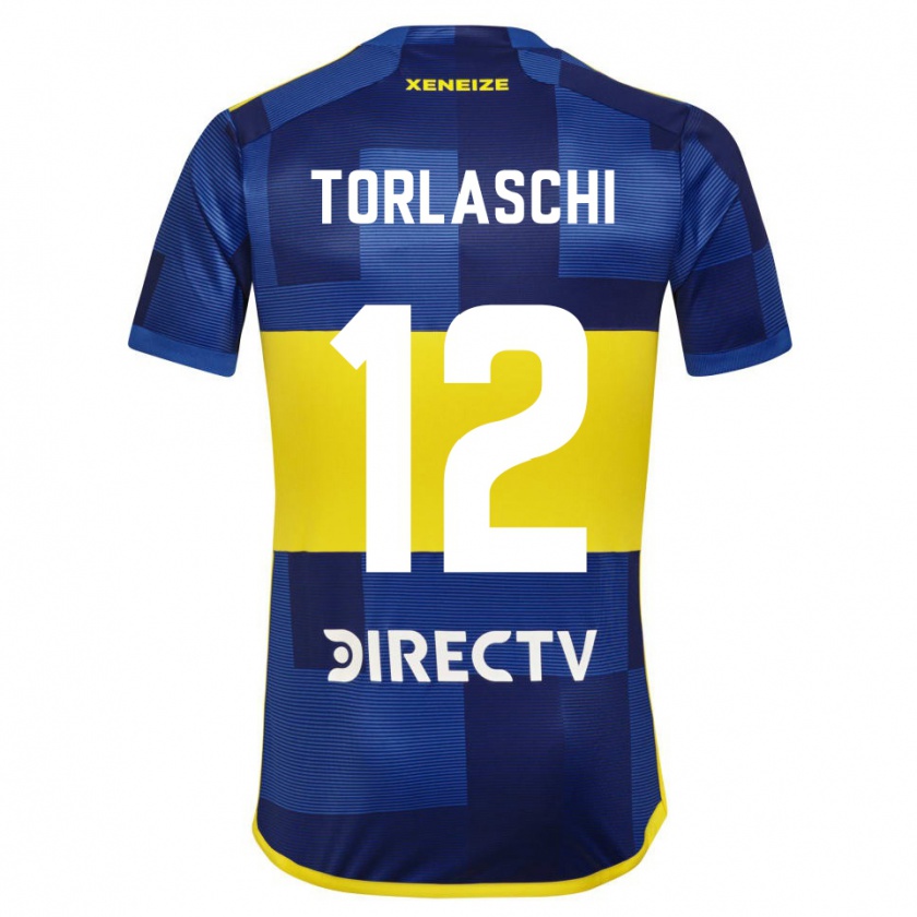 Kandiny Homme Maillot Lucas Torlaschi #12 Bleu Jaune Tenues Domicile 2024/25 T-Shirt