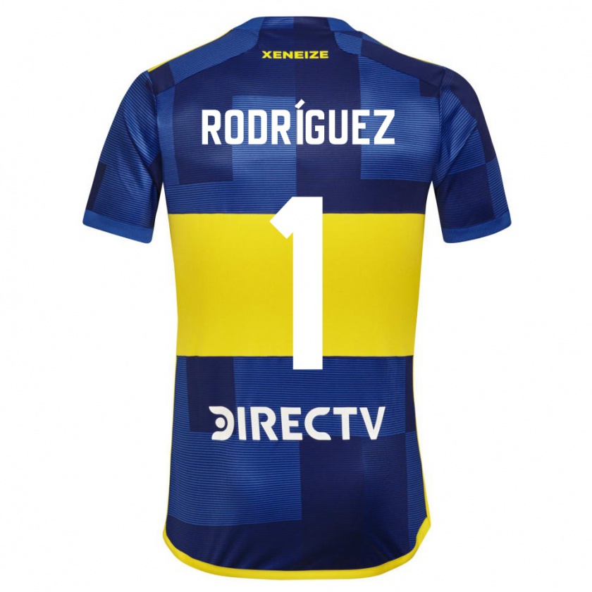 Kandiny Homme Maillot Fernando Rodríguez #1 Bleu Jaune Tenues Domicile 2024/25 T-Shirt