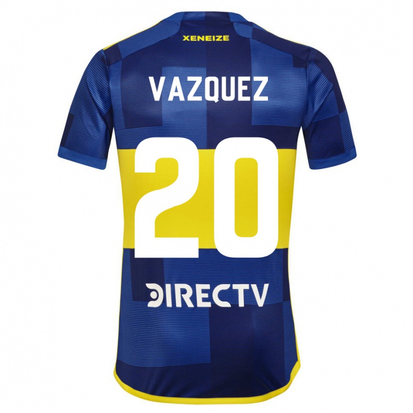 Kandiny Homme Maillot Constanza Vazquez #20 Bleu Jaune Tenues Domicile 2024/25 T-Shirt