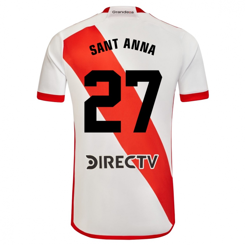 Kandiny Homme Maillot Agustín Sant Anna #27 Blanc Rouge Tenues Domicile 2024/25 T-Shirt