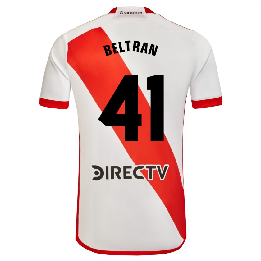 Kandiny Homme Maillot Santiago Beltrán #41 Blanc Rouge Tenues Domicile 2024/25 T-Shirt