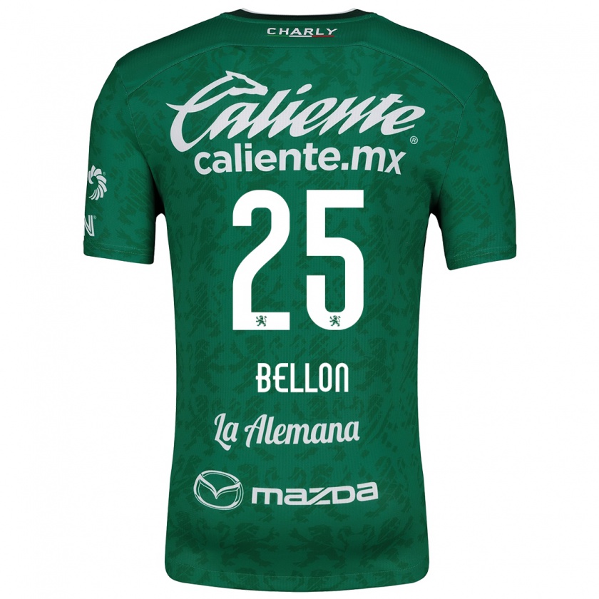 Kandiny Homme Maillot Paul Bellón #25 Vert Blanc Tenues Domicile 2024/25 T-Shirt