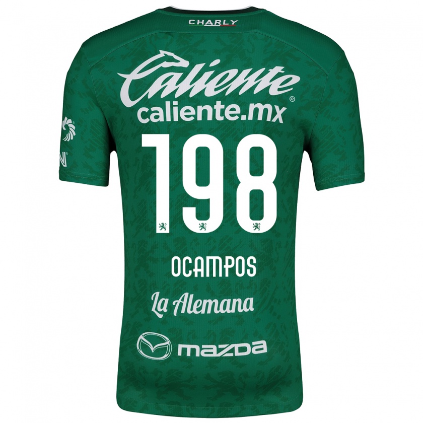 Kandiny Homme Maillot Omar Ocampos #198 Vert Blanc Tenues Domicile 2024/25 T-Shirt