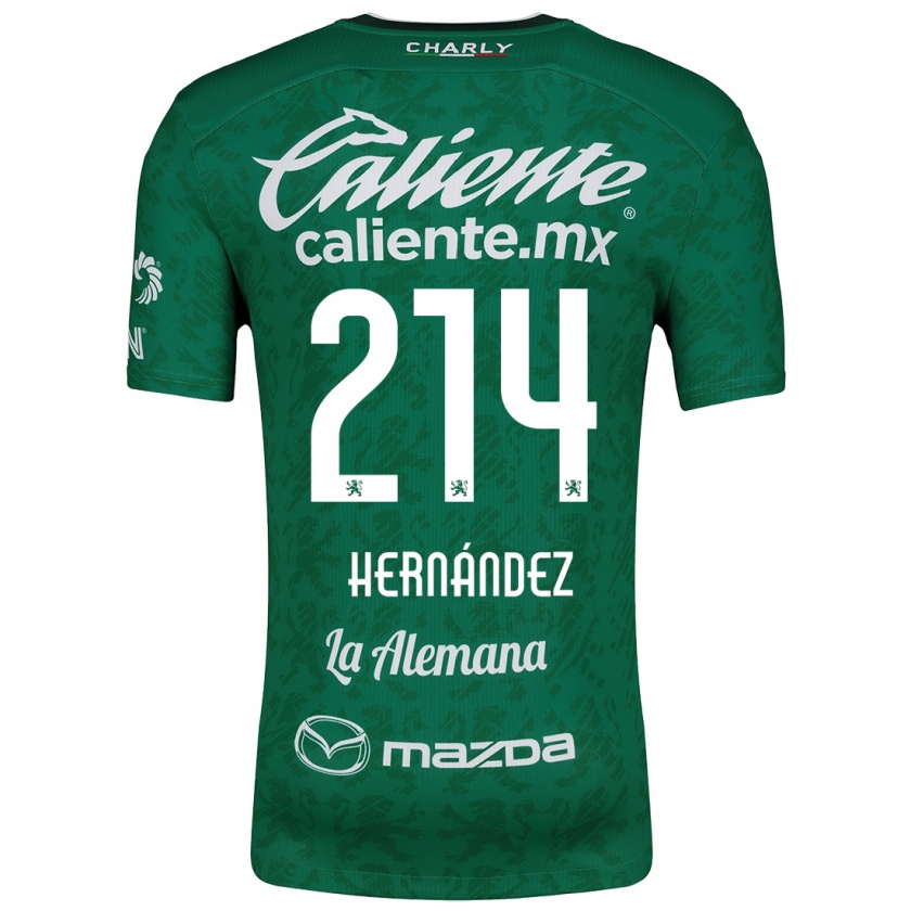 Kandiny Homme Maillot Iván Hernández #214 Vert Blanc Tenues Domicile 2024/25 T-Shirt