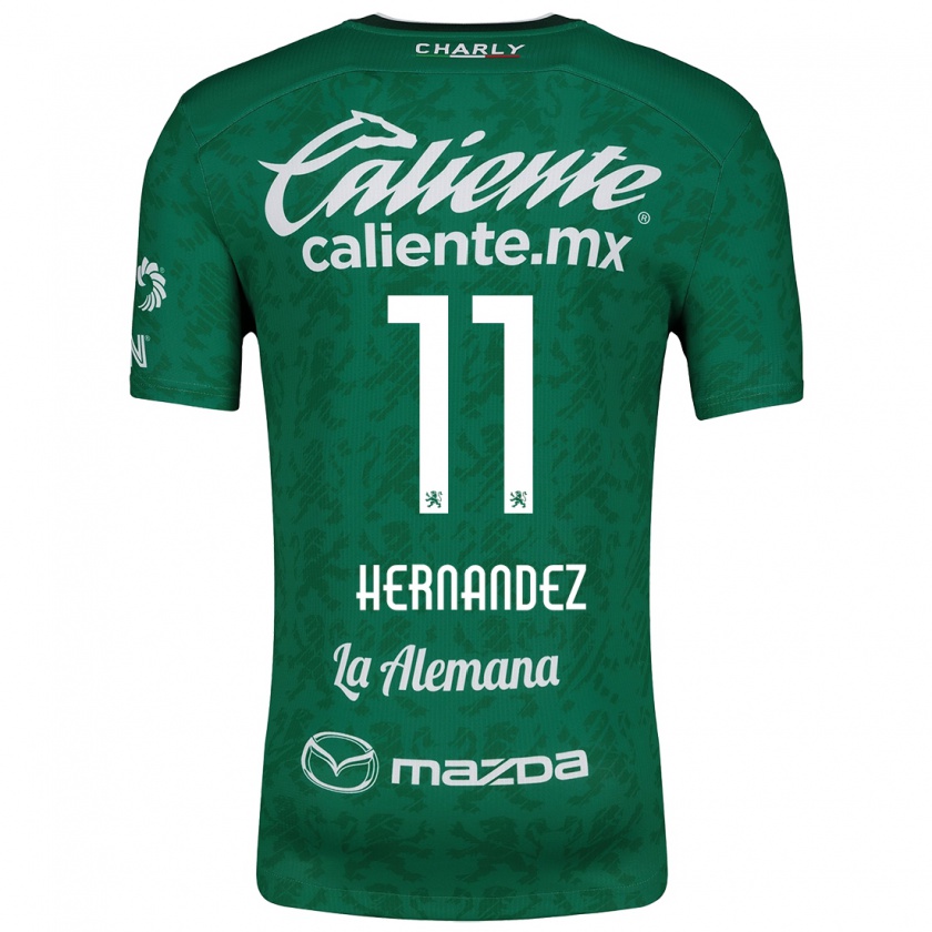 Kandiny Homme Maillot Elías Hernández #11 Vert Blanc Tenues Domicile 2024/25 T-Shirt