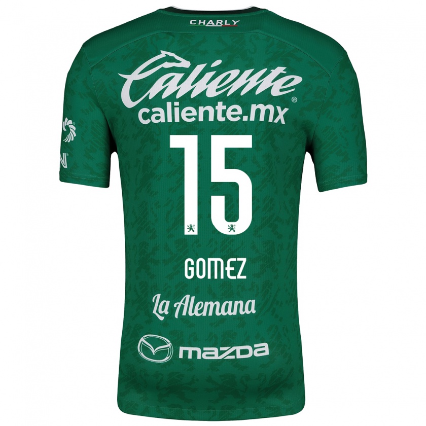 Kandiny Homme Maillot Paulina Gómez #15 Vert Blanc Tenues Domicile 2024/25 T-Shirt