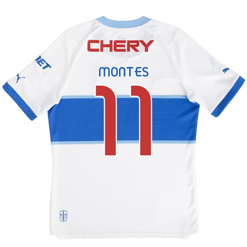 Kandiny Homme Maillot Clemente Montes #11 Blanc Bleu Tenues Domicile 2024/25 T-Shirt