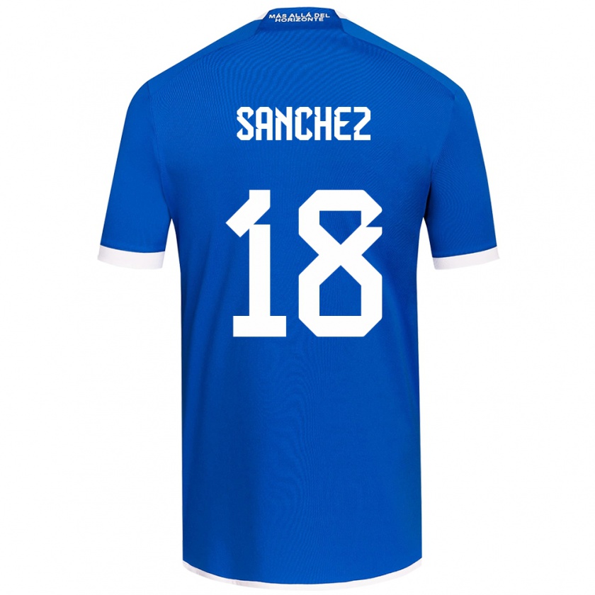 Kandiny Homme Maillot Bárbara Sánchez #18 Bleu Blanc Tenues Domicile 2024/25 T-Shirt