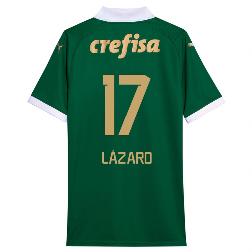 Kandiny Homme Maillot Lázaro #17 Vert Blanc Tenues Domicile 2024/25 T-Shirt