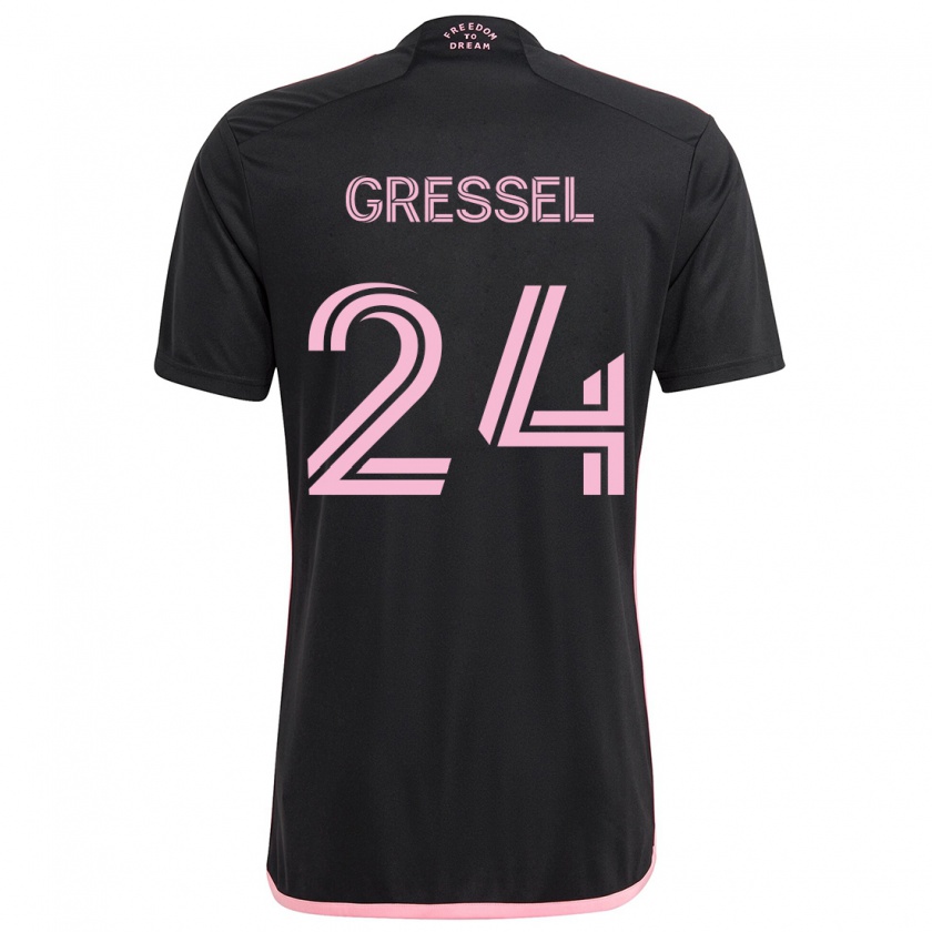 Kandiny Homme Maillot Julian Gressel #24 Noir Tenues Extérieur 2024/25 T-Shirt