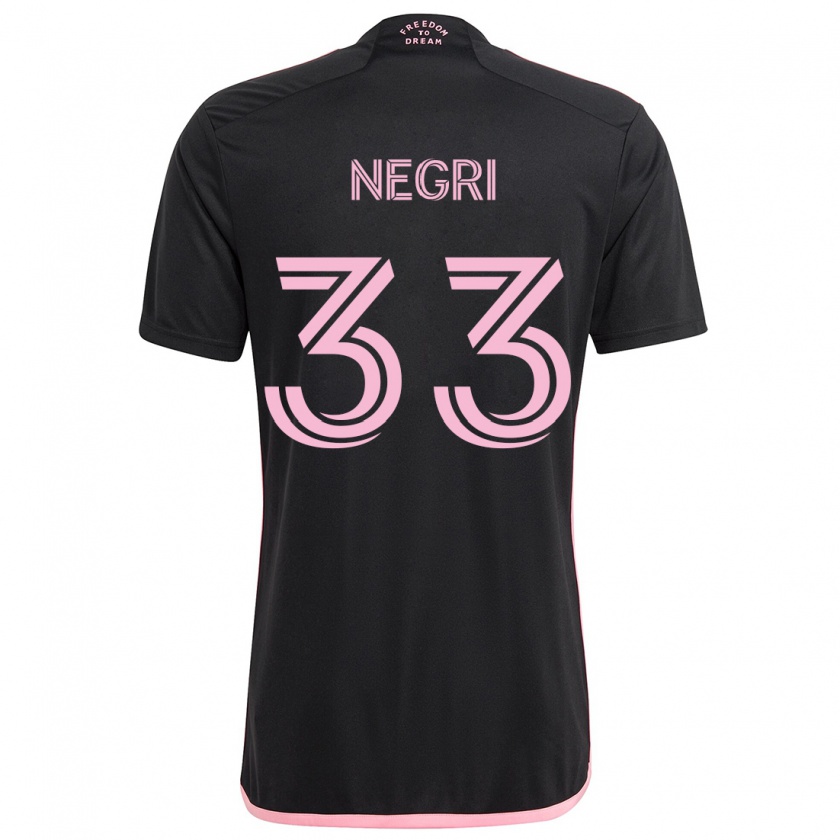 Kandiny Homme Maillot Franco Negri #33 Noir Tenues Extérieur 2024/25 T-Shirt