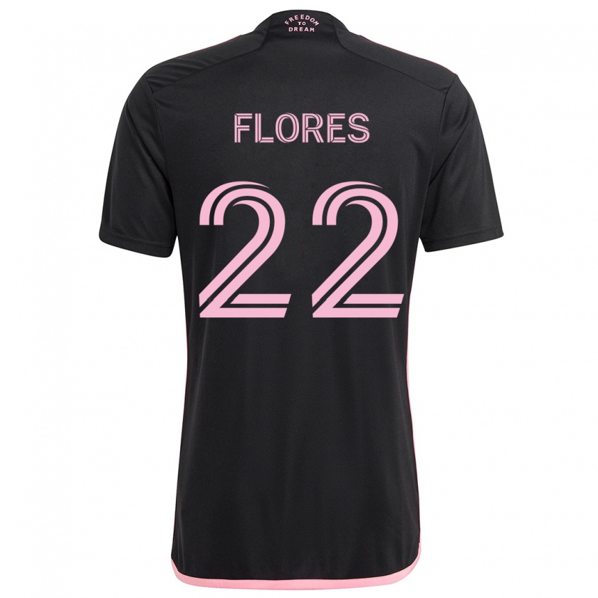 Kandiny Homme Maillot Alejandro Flores #22 Noir Tenues Extérieur 2024/25 T-Shirt