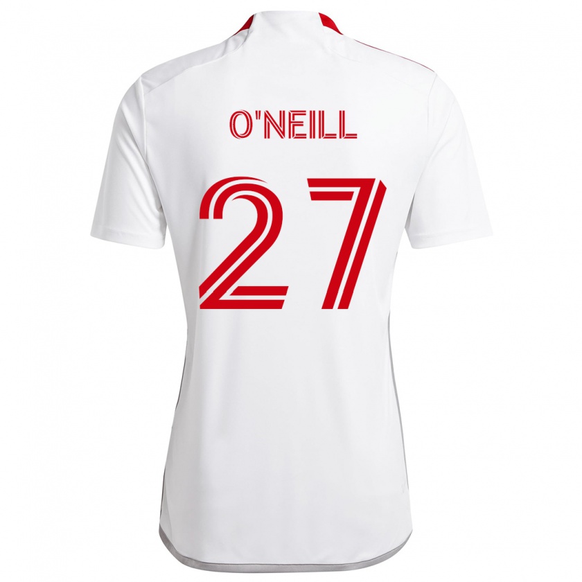 Kandiny Homme Maillot Shane O'neill #27 Blanc Rouge Tenues Extérieur 2024/25 T-Shirt