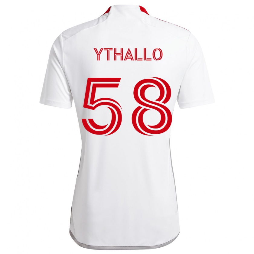 Kandiny Homme Maillot Ythallo #58 Blanc Rouge Tenues Extérieur 2024/25 T-Shirt