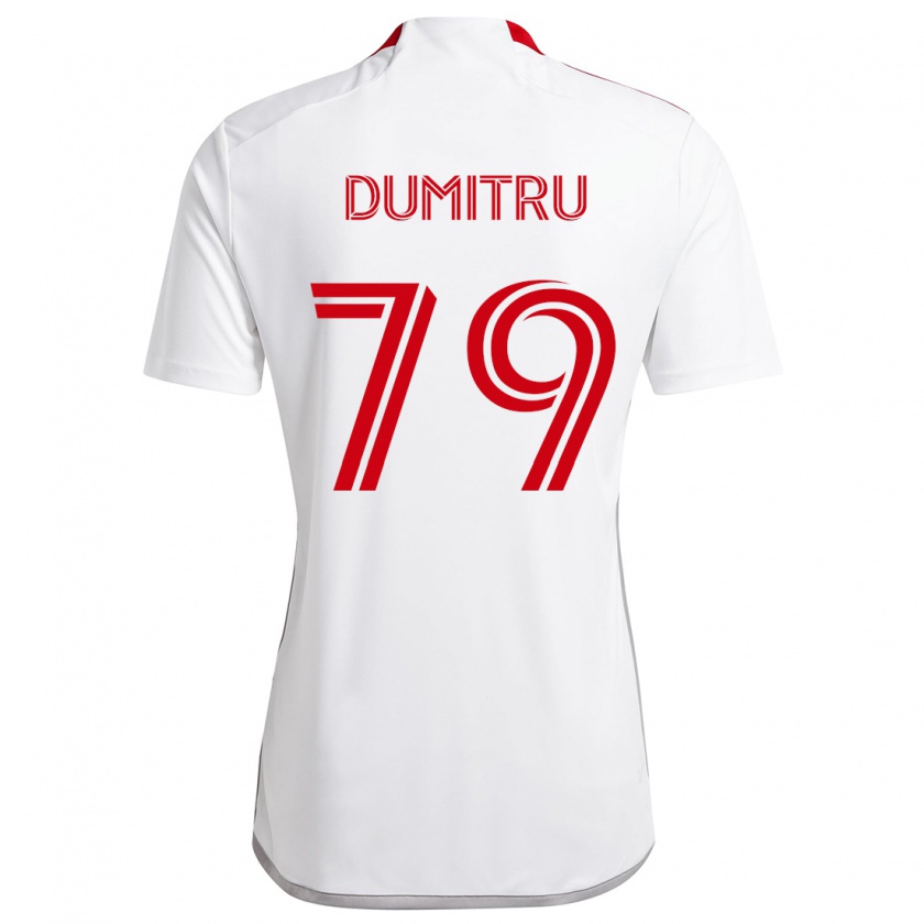 Kandiny Homme Maillot Andrei Dumitru #79 Blanc Rouge Tenues Extérieur 2024/25 T-Shirt