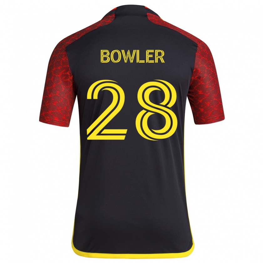 Kandiny Homme Maillot Rachel Bowler #28 Rouge Noir Tenues Extérieur 2024/25 T-Shirt