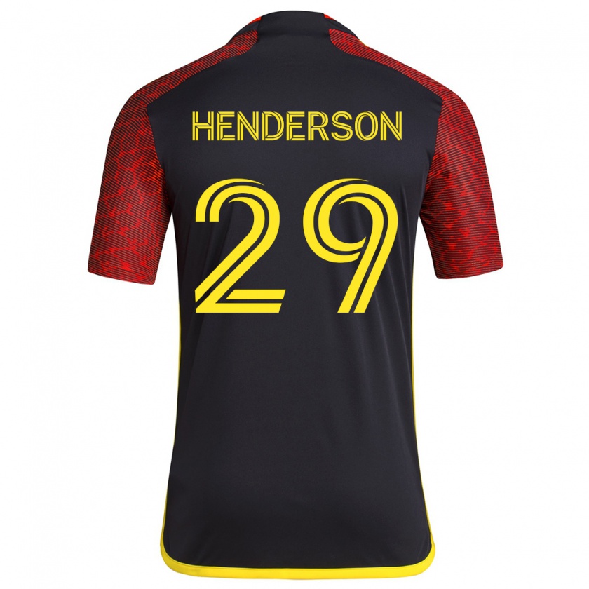 Kandiny Homme Maillot Anna Henderson #29 Rouge Noir Tenues Extérieur 2024/25 T-Shirt