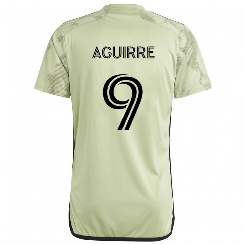 Kandiny Homme Maillot Dustin Aguirre #9 Vert Clair Tenues Extérieur 2024/25 T-Shirt