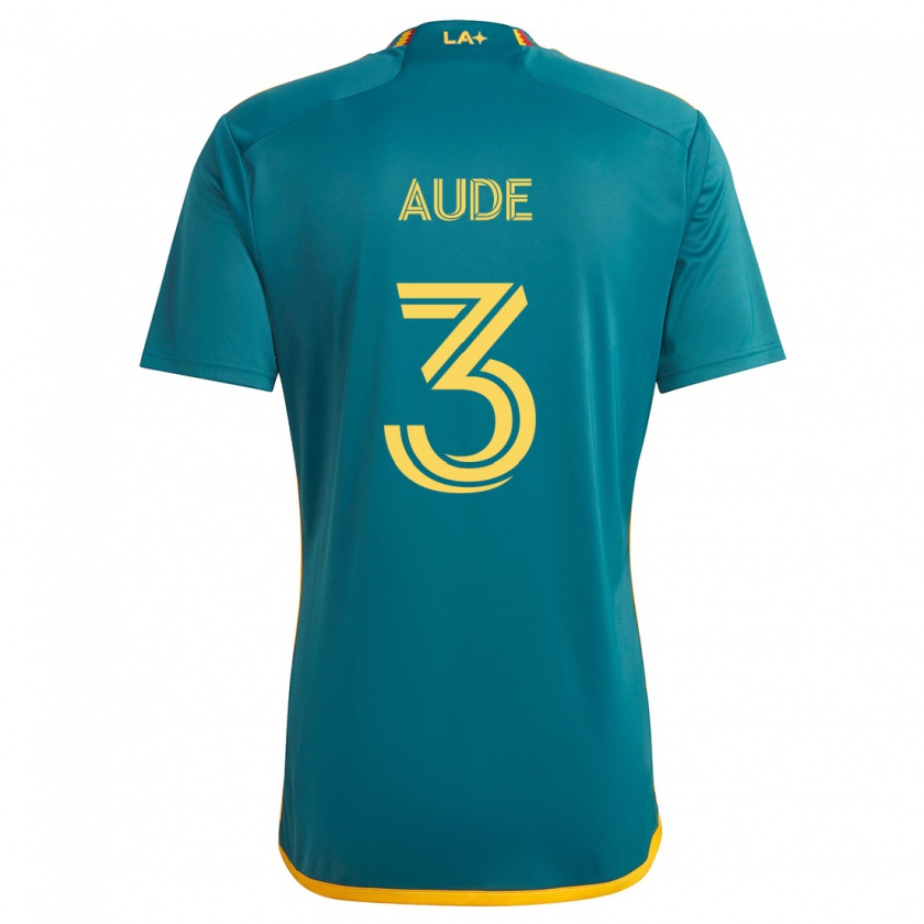 Kandiny Homme Maillot Julián Aude #3 Vert Jaune Tenues Extérieur 2024/25 T-Shirt