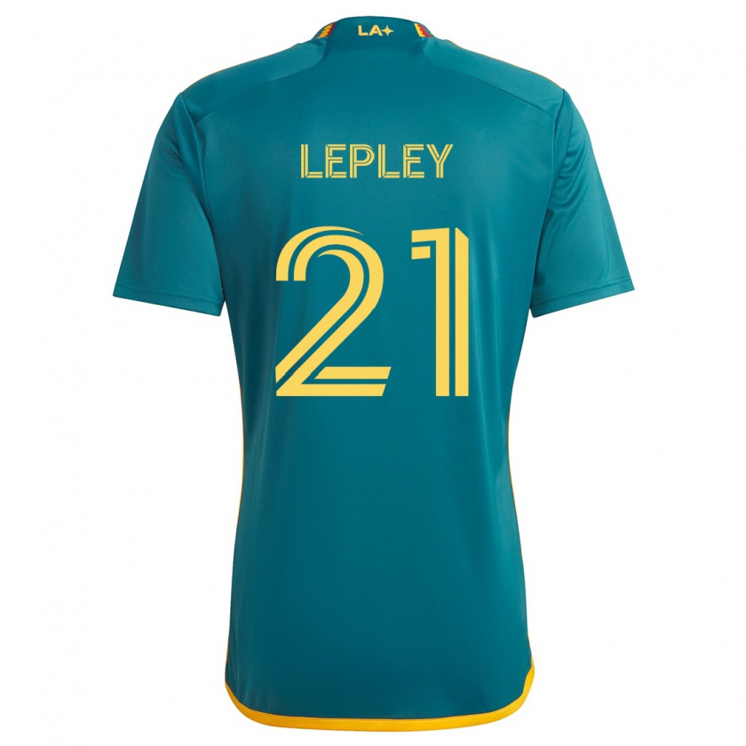 Kandiny Homme Maillot Tucker Lepley #21 Vert Jaune Tenues Extérieur 2024/25 T-Shirt