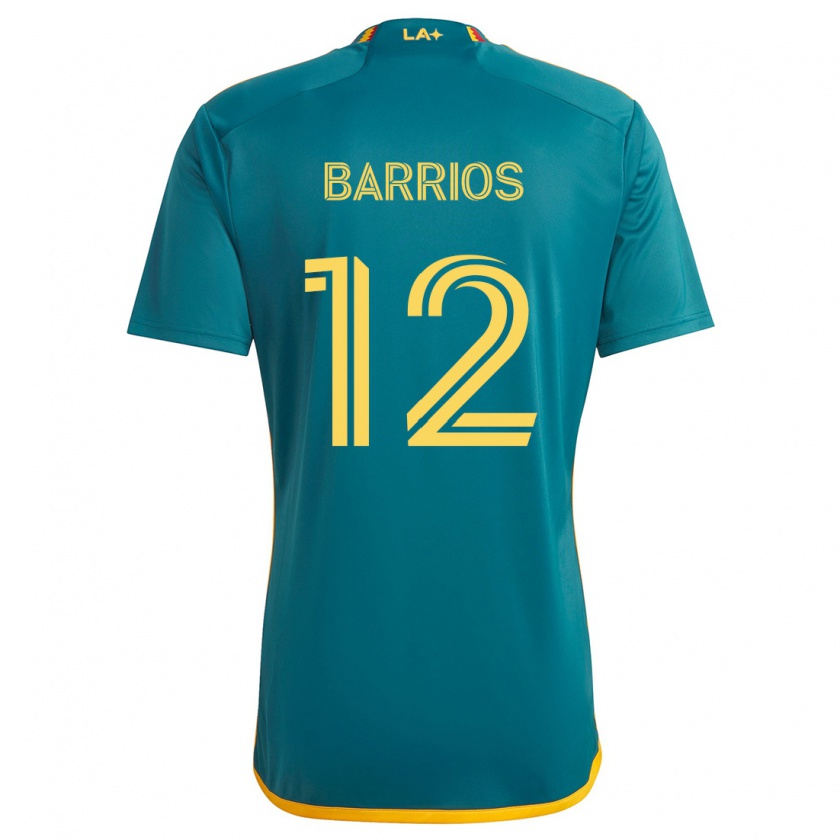 Kandiny Homme Maillot Michael Barrios #12 Vert Jaune Tenues Extérieur 2024/25 T-Shirt