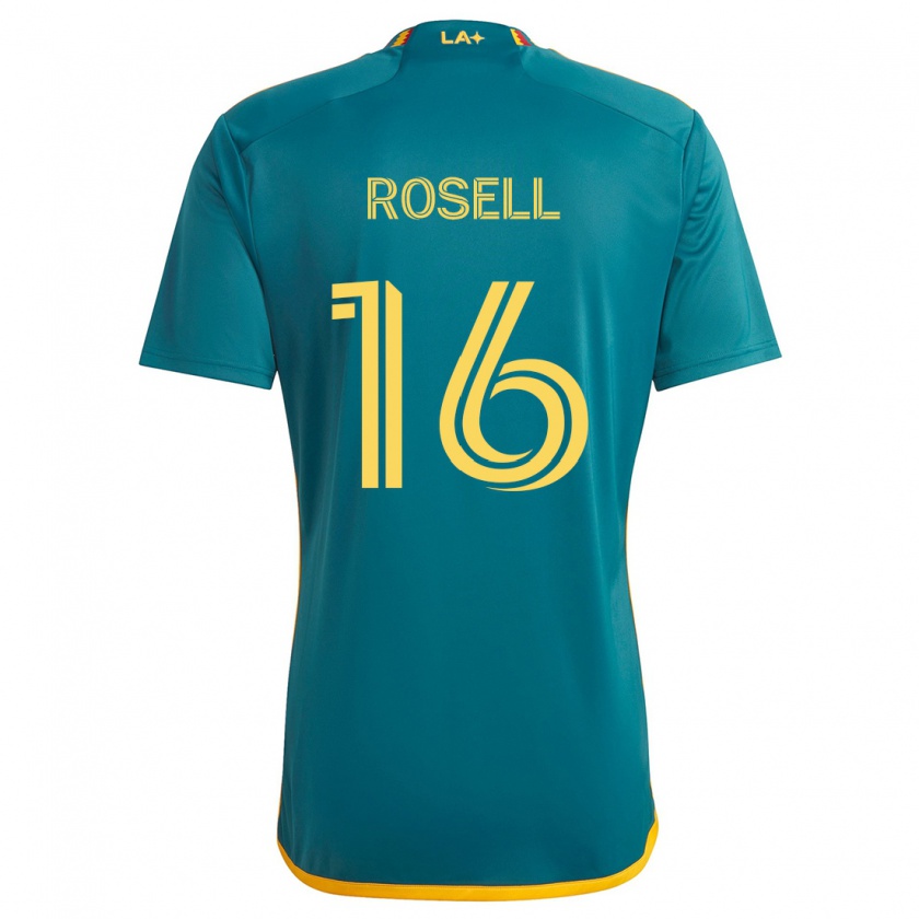 Kandiny Homme Maillot Uri Rosell #16 Vert Jaune Tenues Extérieur 2024/25 T-Shirt