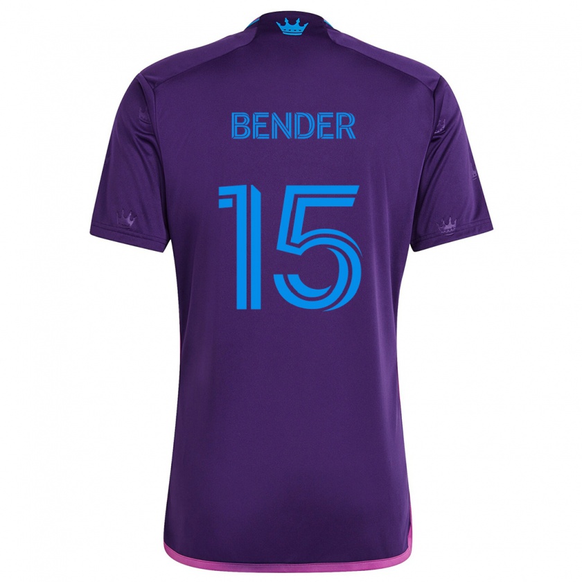 Kandiny Homme Maillot Ben Bender #15 Bleu Violet Tenues Extérieur 2024/25 T-Shirt