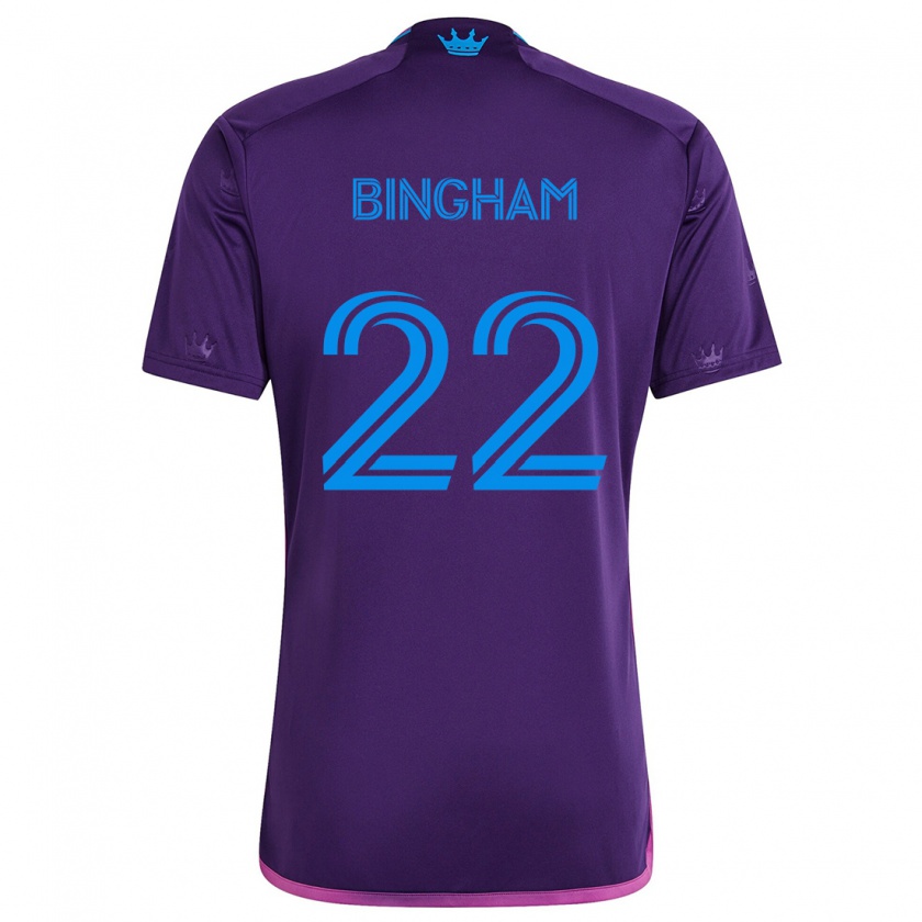 Kandiny Homme Maillot David Bingham #22 Bleu Violet Tenues Extérieur 2024/25 T-Shirt