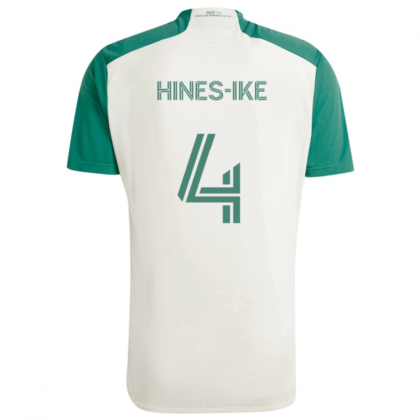 Kandiny Homme Maillot Brendan Hines-Ike #4 Couleurs Beiges Vert Tenues Extérieur 2024/25 T-Shirt