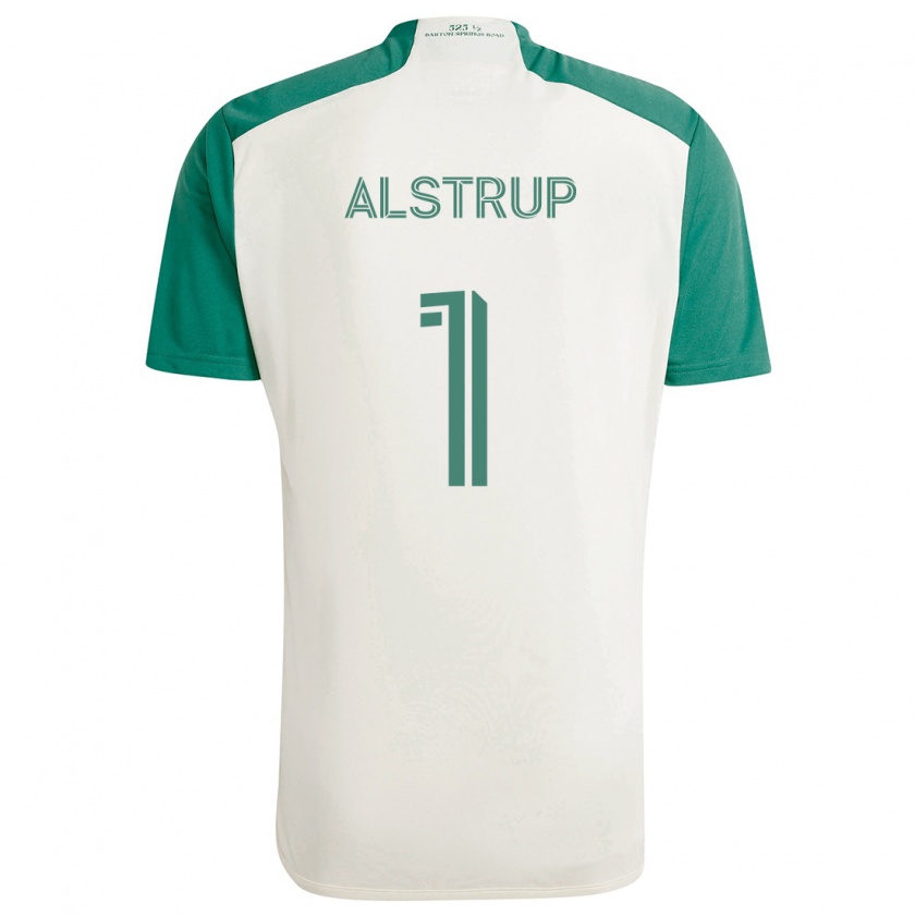 Kandiny Homme Maillot Marcus Alstrup #1 Couleurs Beiges Vert Tenues Extérieur 2024/25 T-Shirt