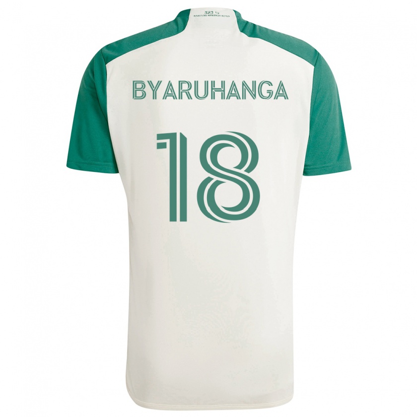 Kandiny Homme Maillot Bobosi Byaruhanga #18 Couleurs Beiges Vert Tenues Extérieur 2024/25 T-Shirt